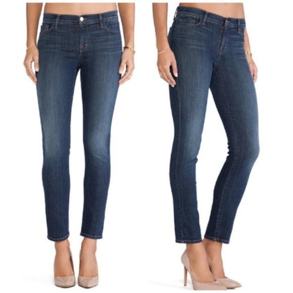 J BRAND SKINNY MID RISE DENIM JEANS SIZE 30 STORM BLUE - Picture 1 of 9
